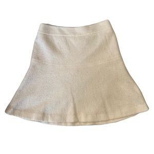White Ann Taylor Wool Blend Flared A-Line Skirt, Size 4 PETITE